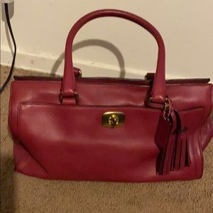 Raspberry, leather Coach satchel C1376-25359